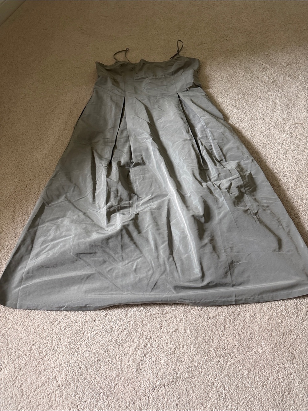 Simple Spaghetti Strap taffeta evening dress
